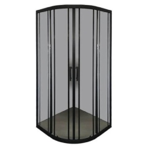 AQUA TUŠ KABINA R90 OTVARANJE KLIZNO VISINA 195 PROVIDNO KALJENO STAKLO 6mm MAT CRNI DARK BLACK RAM – LIINI