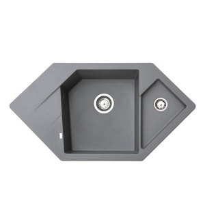 SUDOPERA GRANITNA XDIAMOND GRAFIT 960X510 SA POP-UP SIFONOM fi90/fi60 METALAC